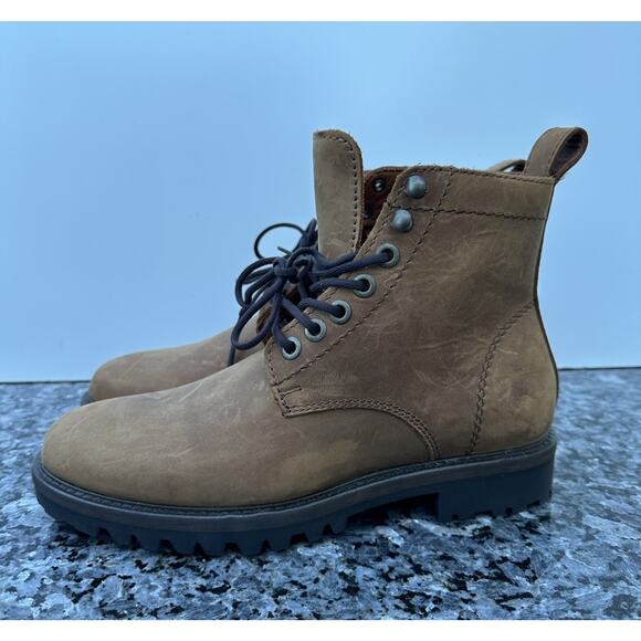 Patina Boots Caribou Brown Nubuck Lug Combat Portland Leather Men’s Size US 7.5 main image 5
